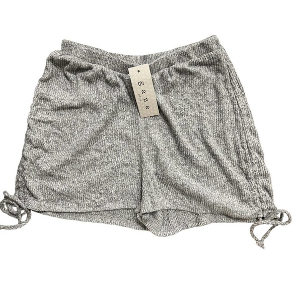 GAZE Women's Ruched Lounge Shorts Elastic Waist Size S M L Gray - Picture 5 of 5